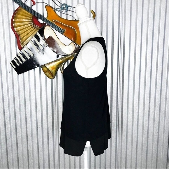J. Crew Black Drapey Tank Top with Silky Hem XS - Picture 5 of 9